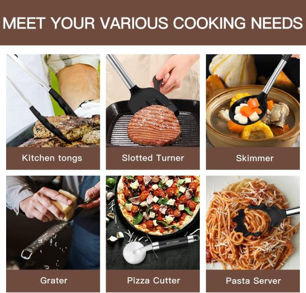 Kitchen Utensils Set-Silicone Cooking Utensils-32 pcs Non-Stick Silicone - Image 8