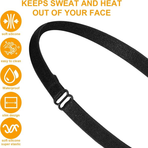 6 Pcs Elastic Sports Headband,Adjustable Athletic Headband Women Men,Thin - Image 4