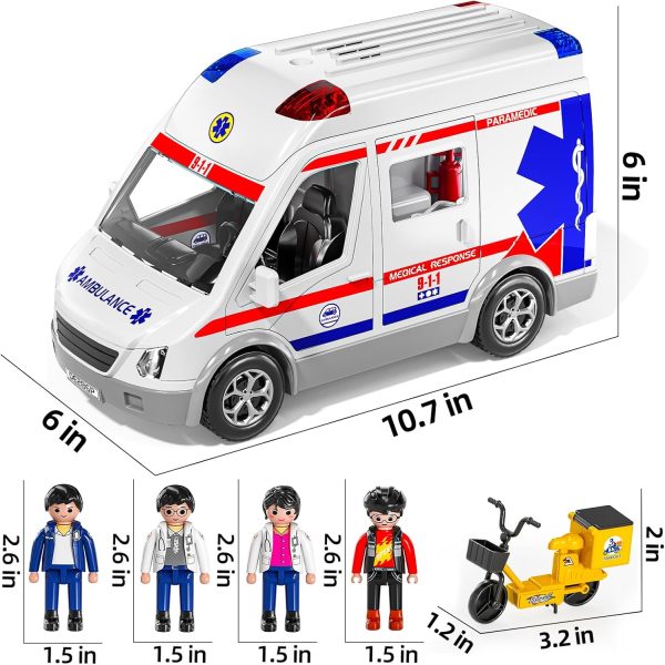 MOSKLER Play Ambulance Toy for Kids 3 4 5 6 7 8 Years Old - Friction - Image 6