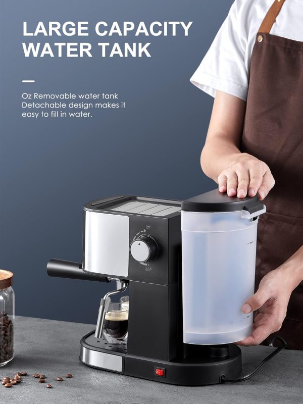 Espresso Machine, Espresso and Cappuccino Coffee Maker with Milk - Image 4