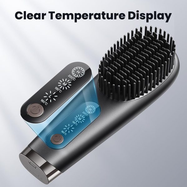 Portable Cordless Hair Straightener Brush: Wireless Ionic Hot Straightening - Image 6