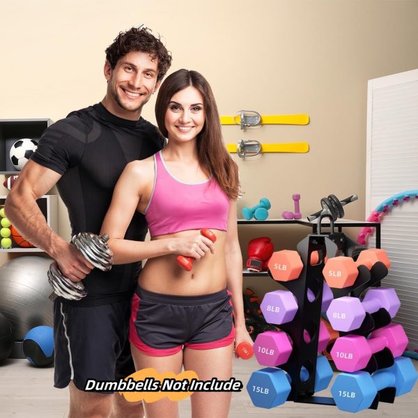 Weight Rack for Dumbbells, 4 Tiers A-Frame Dumbbell Rack Stand Only, Alloy - Image 7