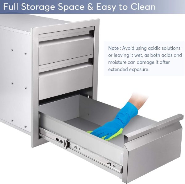 Seeutek Outdoor Kitchen Drawers Stainless Steel 14 x 20 x 23.2 inch Flush - Image 8