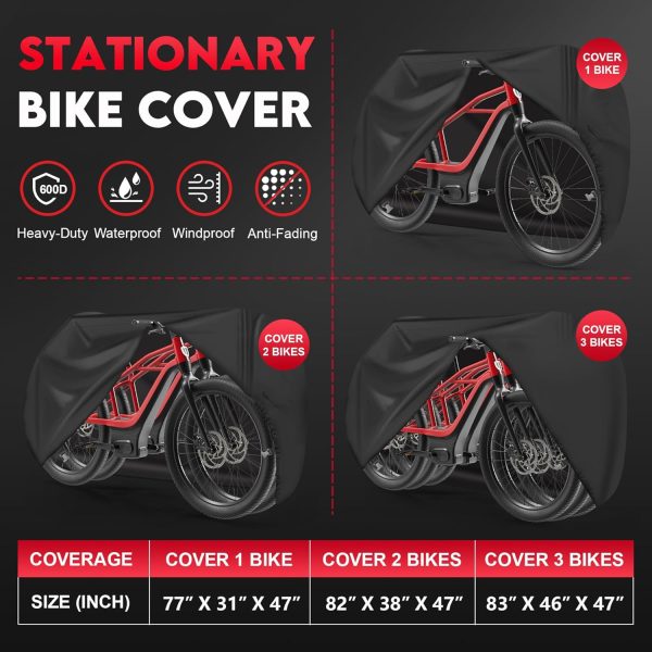 Bike Cover for 2 Bikes - 600D Bike Covers Outdoor Storage Waterproof & - Image 4