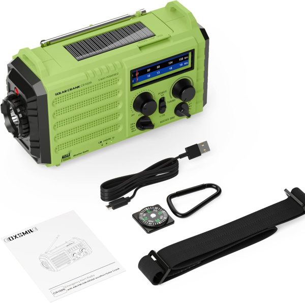 NOAA Weather Radio, Emergency Hand Crank Radio with Solar Charger, Portable - Image 7