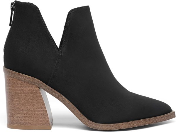 DREAM PAIRS Women's Ankle Boots Chunky Heel Pointed Toe Short Booties Shoes - Image 2