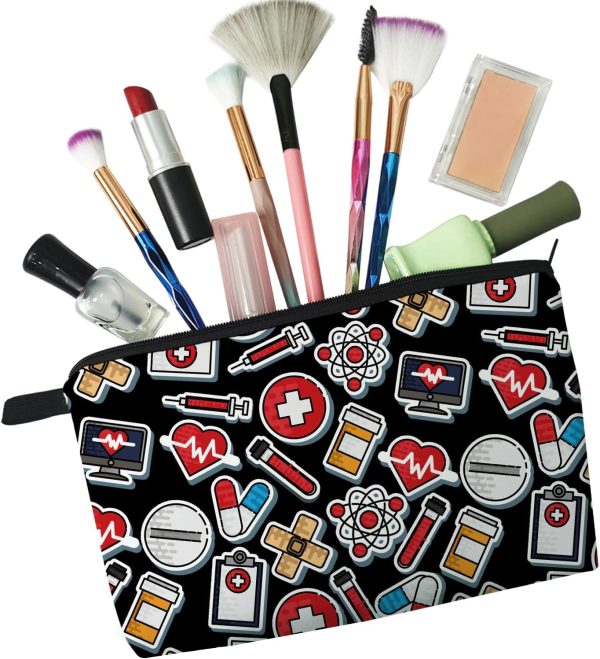 Black Medical Supply Cosmetic Bag for Women Cute Makeup Bag for Purse - Image 5