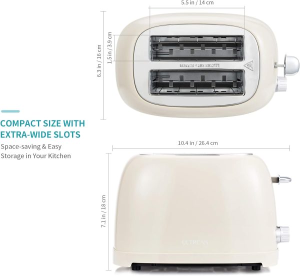 Ultrean Toaster 2 Slice with Extra-Wide Slot, Stainless Steel Toaster with - Image 7