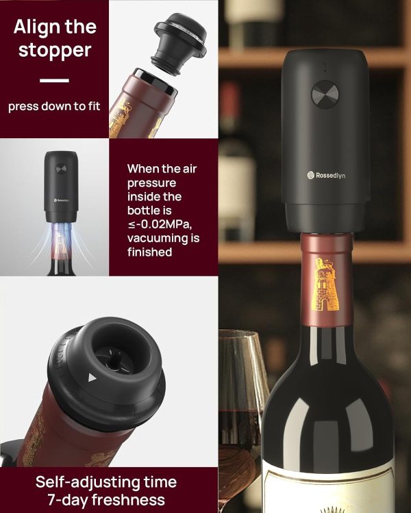 Rechargeable Electric Wine Opener Gift Set - Aerator, Bottle Opener, Foil - Image 5