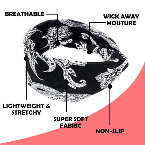 Lotus78, Pack of 12 Wide Headbands for Women Non Slip, Fashionable Sports - Image 3