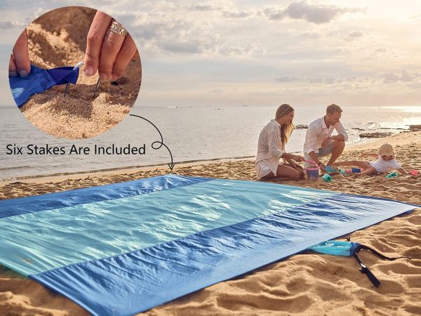 WEKAPO Beach Blanket Sandproof, Extra Large Beach Mat, Big & Compact Sand - Image 6