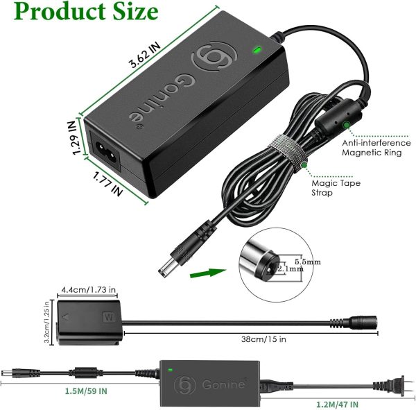 Gonine AC-PW20 Power Supply NP-FW50 ZV-E10 Dummy Battery ACPW20 Continuous - Image 8