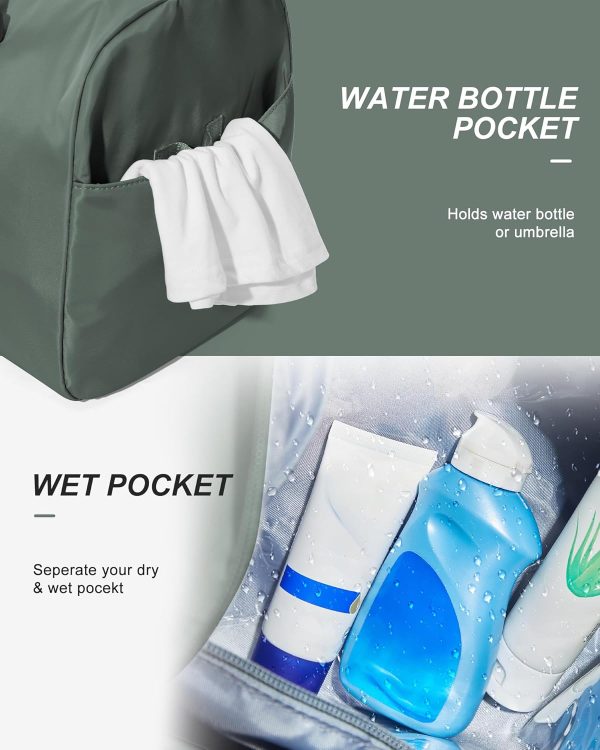 Gym Bag Womens Mens with Shoes Compartment and Wet Pocket Travel Duffel Bag - Image 4