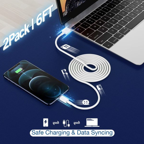 iPhone Charger,Cube iPhone Charger Travel 2Pack 6FT Lightning Cable Cord - Image 2