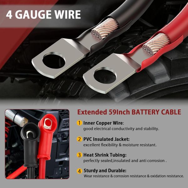 Battery Jump Post Kit with 59.06inch Cable and Metal Insulation Mounting - Image 6