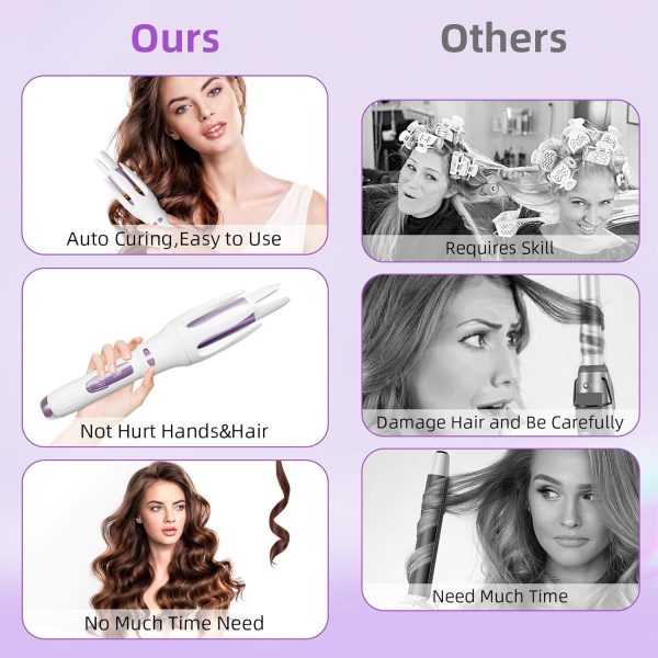 Automatic Curler for Long Hair,Automatic Curling Iron with 4 - Image 3