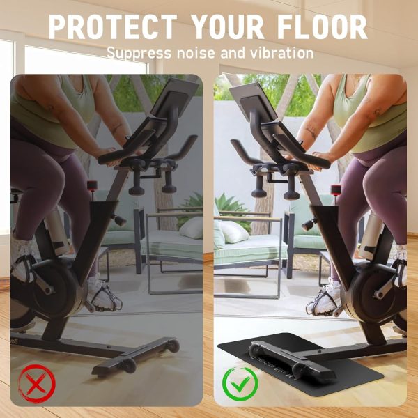 TOBWOLF 2PCS Non-Slip Mat Compatible with Peloton Bike, Concept 2 Rowing - Image 3