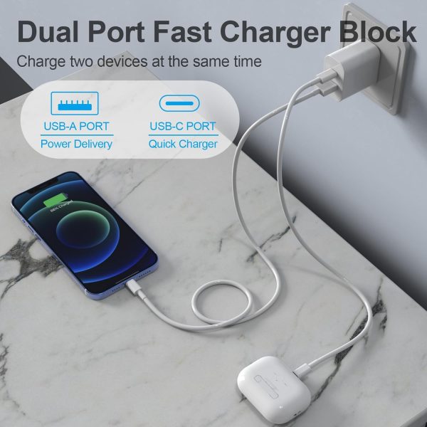Phone Charger 2 Pack 20W Dual Port QC + PD 3.0 Power Adapter Fast Wall - Image 3