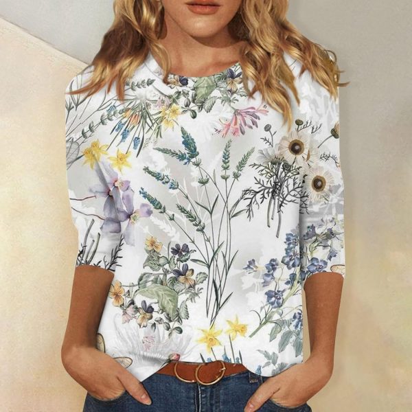 ChicCrate 3/4 Length Sleeve Womens Tops Fashion Spring Clothes Dressy - Image 2