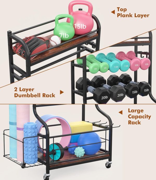 Weight Rack for Dumbbells, All in One Home Gym Storage Rack for Yoga Mat - Image 6