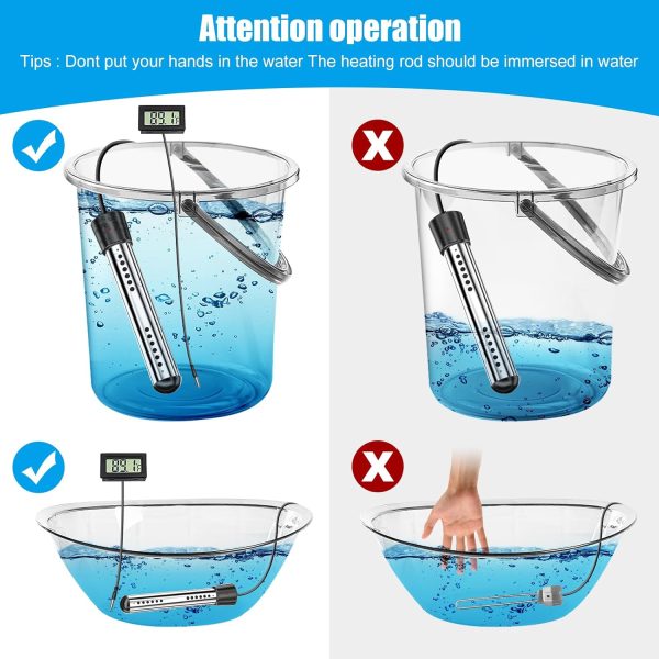 Immersion Water Heater electric water heater pool heater2000W 110V bathroom - Image 4