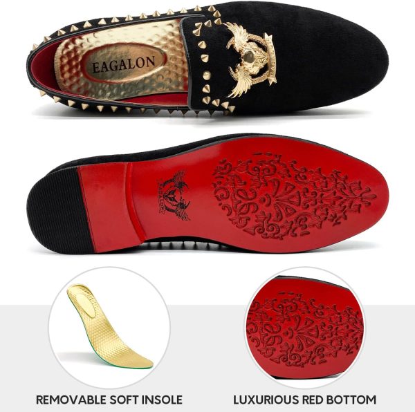 Men's Loafers Vintage Slip on Suede Dress Shoes Velvet Dress Loafers Size - Image 5
