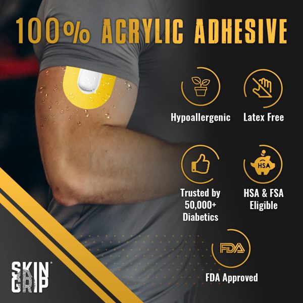 Skin Grip CGM Patches for Insulet Omnipod (20-Pack), Waterproof & - Image 2