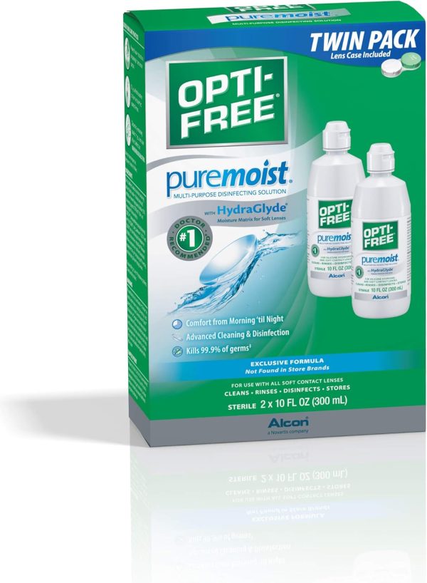 Opti-Free Puremoist Multi-Purpose Disinfecting Solution with Lens Case, 20 - Image 2