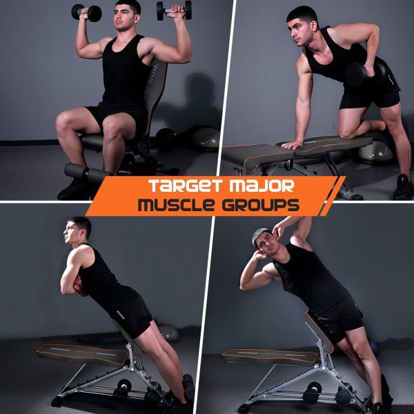 KUYOU Weight Bench, 2 in 1 Workout Bench Roman Chair, Adjustable Weight - Image 7