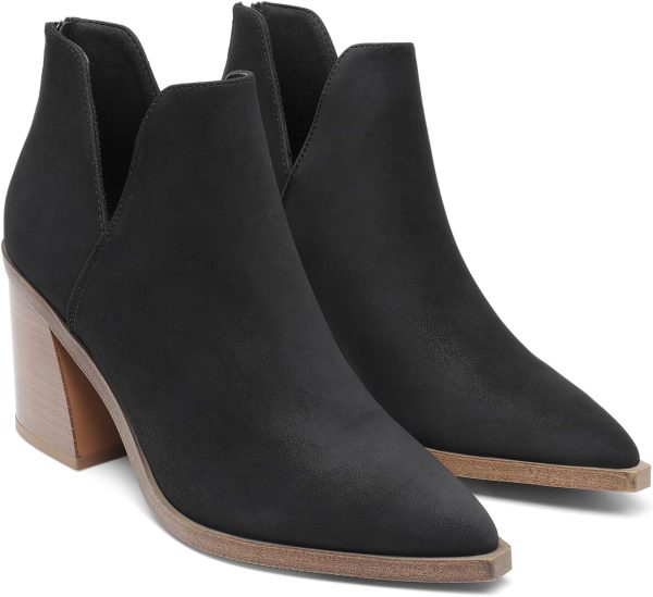 DREAM PAIRS Women's Ankle Boots Chunky Heel Pointed Toe Short Booties Shoes - Image 5
