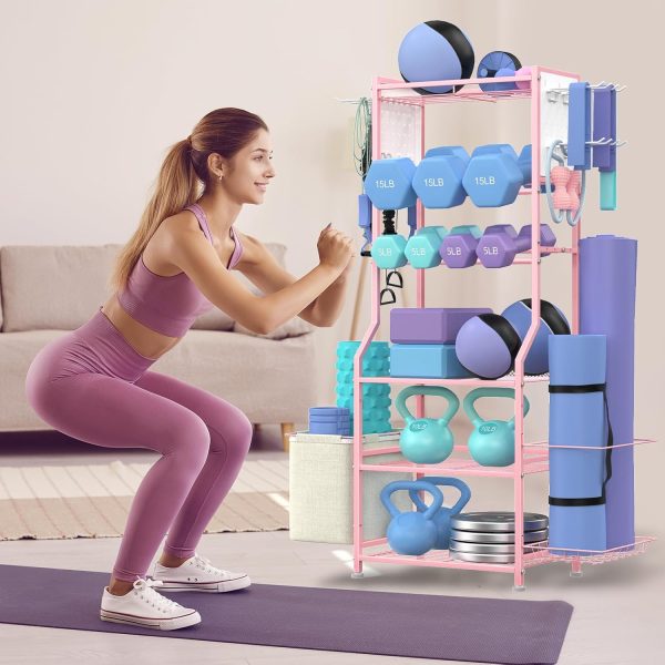 Dumbbell Rack, Home Gym Storage for Dumbbells Kettlebells Yoga Mat & - Image 7