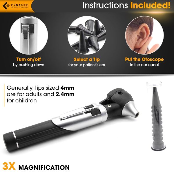Cynamed Mini Otoscope - Portable Ear Light and Exam Kit for Home and - Image 4
