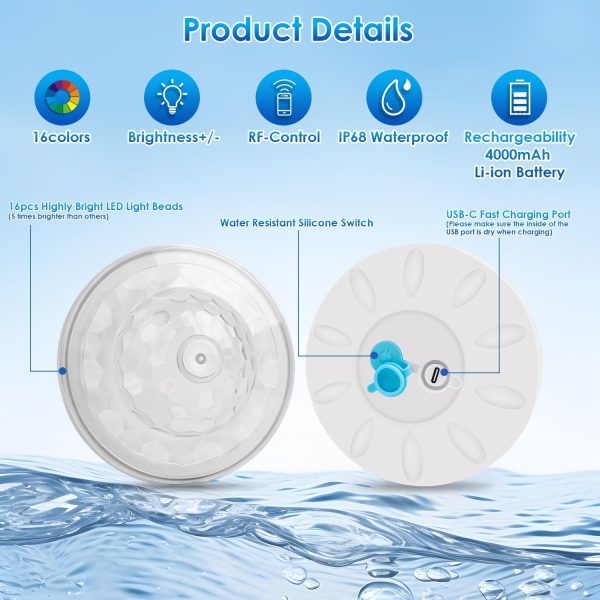 Floating Pool Lights, Pool Lights with 6 Dynamic Lighting Effects, IP68 - Image 4