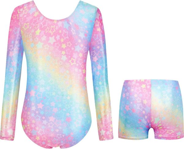Long Sleeve Gymnastics Leotards for Girls Sparkly Dance Ballet Outfits - Image 2