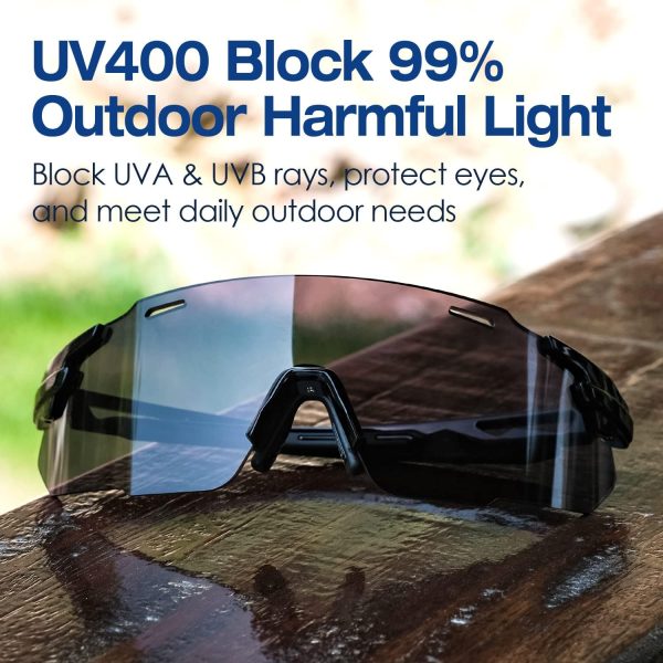 Baseball Sunglasses for Men Women, Wrap Around Sports Sunglasses for - Image 2