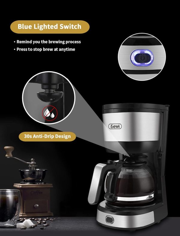 Gevi 4-Cup Coffee Maker, Small Drip Coffeemaker Compact Coffee Pot Brewer - Image 5