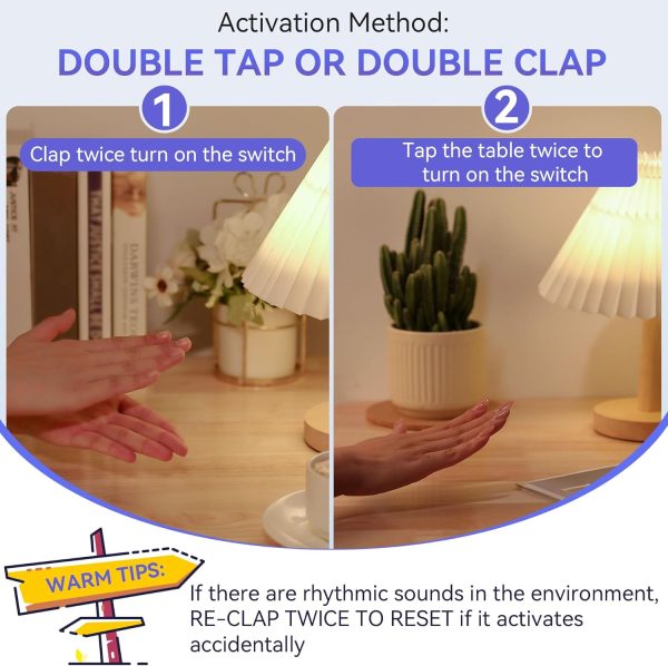 Clapping Light Control Switch, Wireless Wall Outlet with 2 Output Sockets, - Image 3