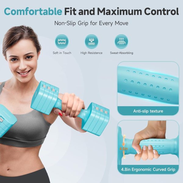 FEIERDUN Adjustable Dumbbell Set of 2, Each 2/4/6/8/10 lbs Weight for - Image 5