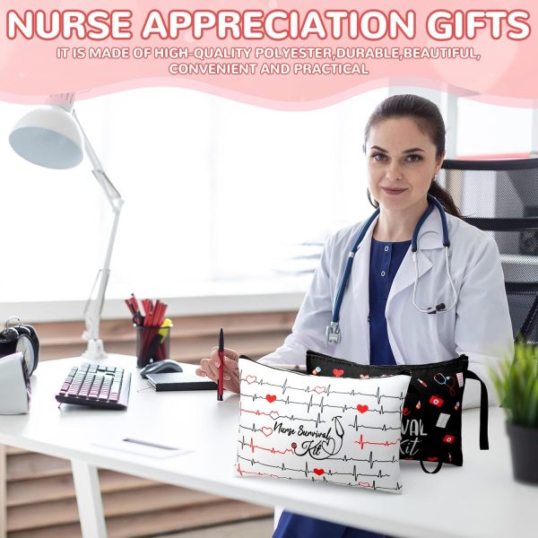 24 Pcs Nurse Gift Bulk for Women Nurse Canvas Cosmetic Bags Zipper Pouch - Image 5