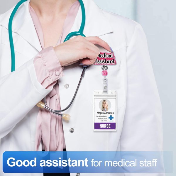 Plifal Medical Assistant MA Badge Reel Holder Retractable with ID Clip for - Image 7
