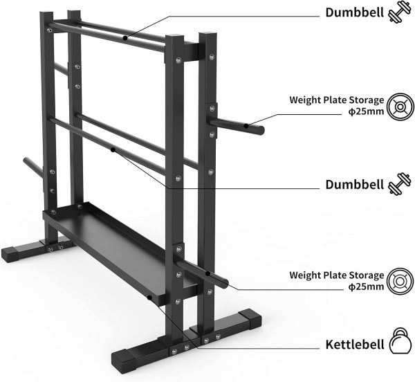 PROIRON Kettlebell Dumbbell Rack - Image 2