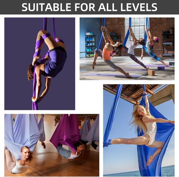PRIOR FITNESS Aerial Silks Kit Colorful 9/15/20 Yards 40D Nylon Fabric - Image 5