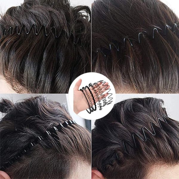 Nomakk 6 Pieces Metal Headbands Wavy Hairband Spring Hair Hoop Sports - Image 3