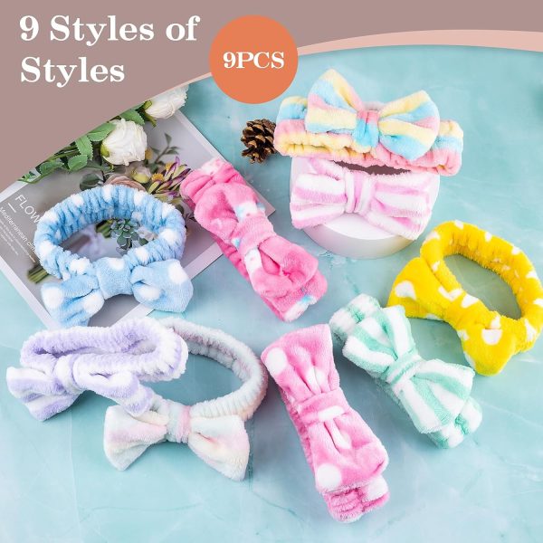 Skincare Headband, 9 Pcs Spa Headband for Washing Face, Microfiber Makeup - Image 3