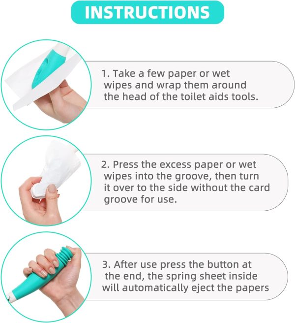 Fanwer Toilet Aids Tools,Long Reach Comfort Wipe,Extends Your Reach Over - Image 3