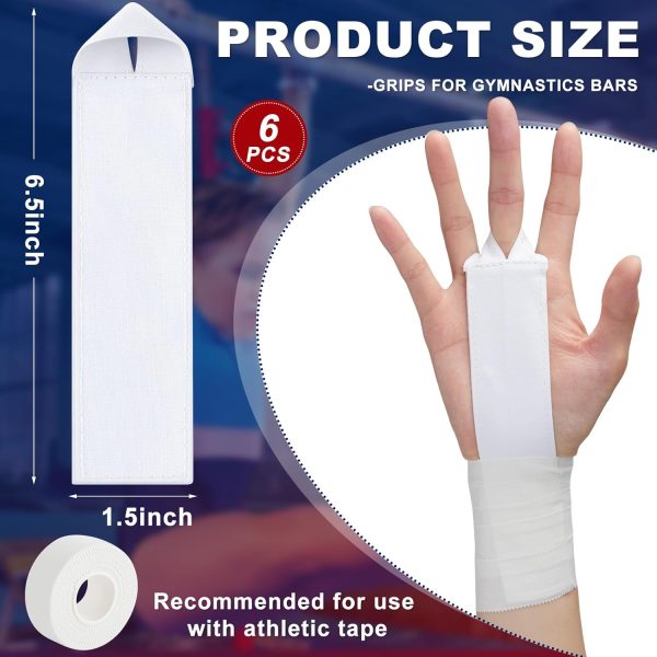 6 Pcs Gymnastics Tape Grips Cotton Reusable Hand Grips for Gymnastics Bars - Image 2