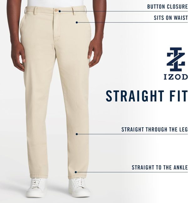 IZOD Men's Saltwater Stretch Flat Front Straight Fit Chino Pant - Image 6