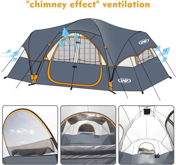 UNP Camping Tent 10-Person-Family Tents, Parties, Music Festival Tent, Big, - Image 5