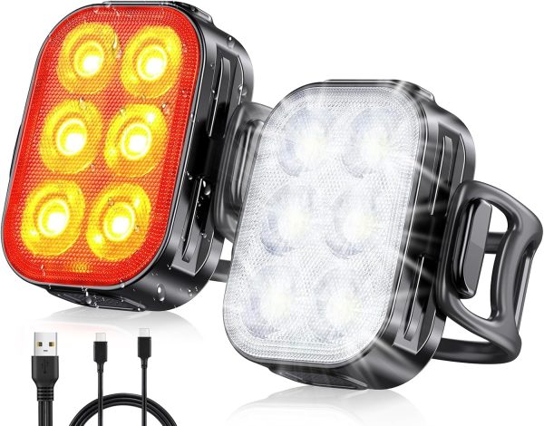 Bike Lights for Night Riding, USB Rechargeable Bike Lights Front and Back, - Image 8
