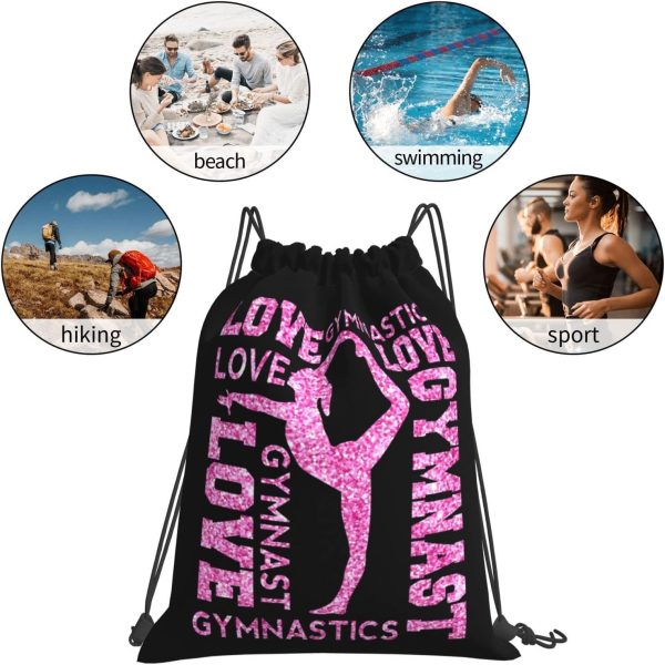 Gymnastics Drawstring Backpack Gym String Bag Drawstring Sackpack Sport For - Image 7